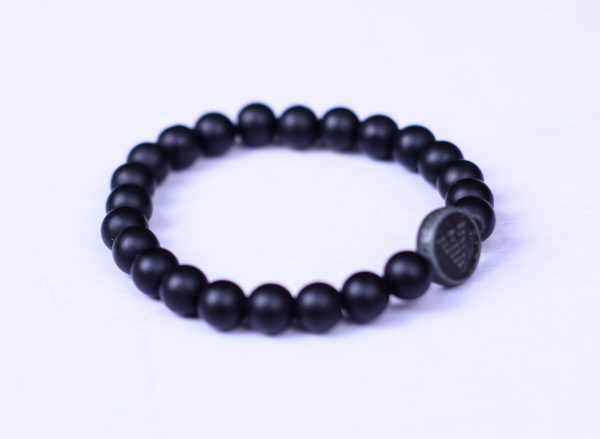 BLACK ONYX STONE BEADED BRACELET