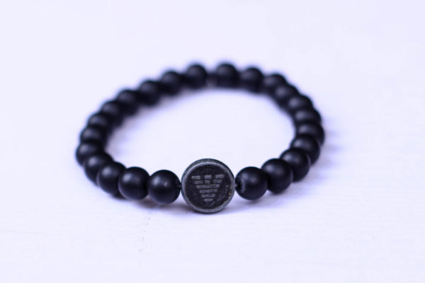 BLACK ONYX STONE BEADED BRACELET