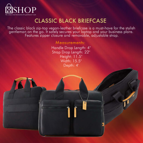 Men's Classic Messenger Bag - BLACK